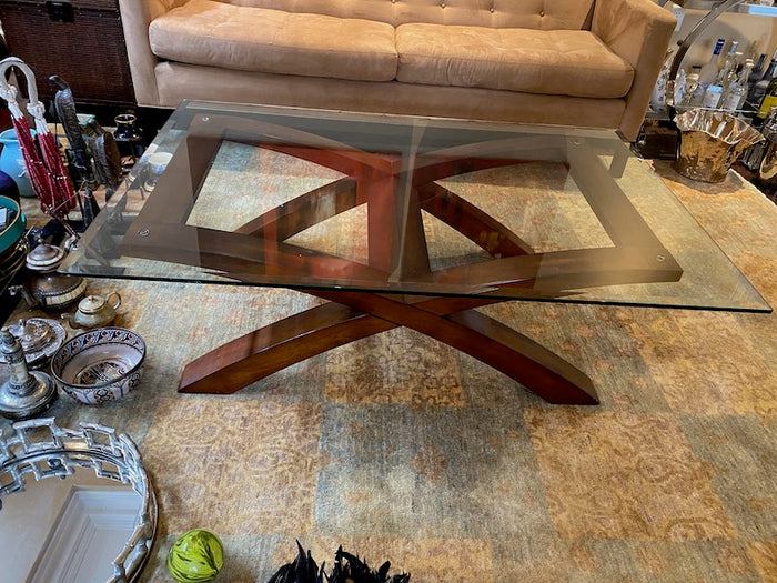 ELTE Glass Top Coffee Table (*condition)