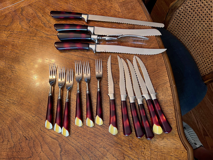 De-Luxe Triple-Ware Carving Set Made by Craftsmen