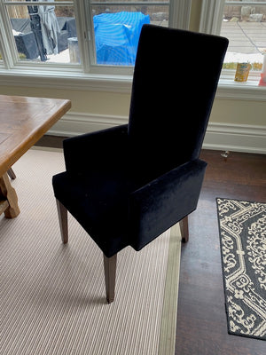 10 Black Modern Velvet Chairs (*table sold separately)