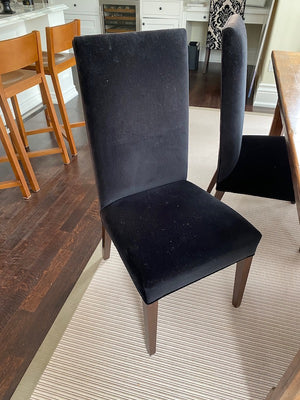 10 Black Modern Velvet Chairs (*table sold separately)