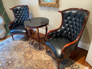 2 Black Leather Executive Chairs