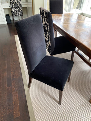 10 Black Modern Velvet Chairs (*table sold separately)