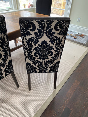 10 Black Modern Velvet Chairs (*table sold separately)