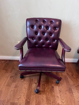 Vinyl Burgundy Swivel Office Chair from Global Furniture
