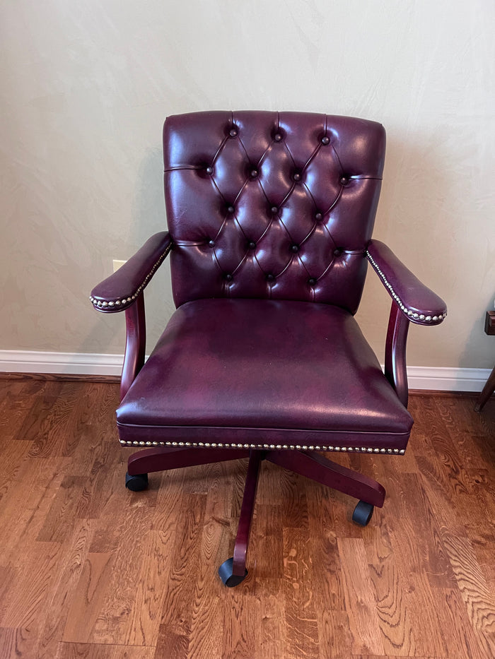 Vinyl Burgundy Swivel Office Chair from Global Furniture
