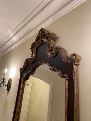 Ornate Wood Gold & Brown Mirror