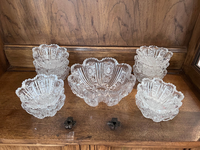 Ornate Cut Crystal Bowl Lot
