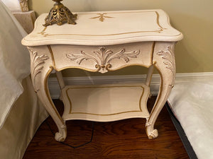 2 Wood Carved, Made in Italy Side Tables