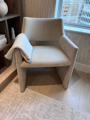 *BRAND NEW CB2 FOLEY FAUX MOHAIR GREY ARMCHAIR + EQ3 Throw Blanket (*Retail value $629)