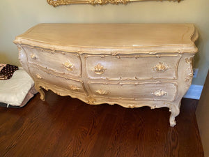 Wood Carved 4 Drawer Dresser, Made In Italy