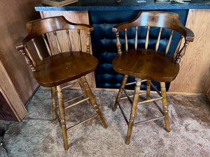 2 Solid Wood Bar Stools