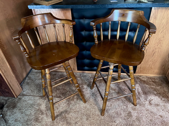 2 Solid Wood Bar Stools