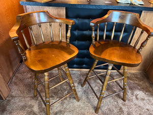 2 Solid Wood Bar Stools