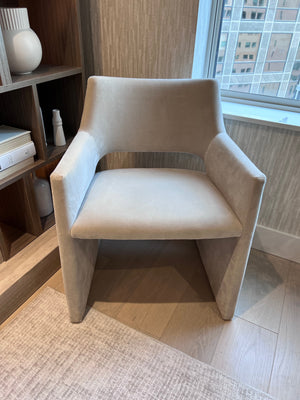 *BRAND NEW CB2 FOLEY FAUX MOHAIR GREY ARMCHAIR + EQ3 Throw Blanket (*Retail value $629)