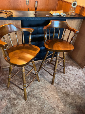 2 Solid Wood Bar Stools