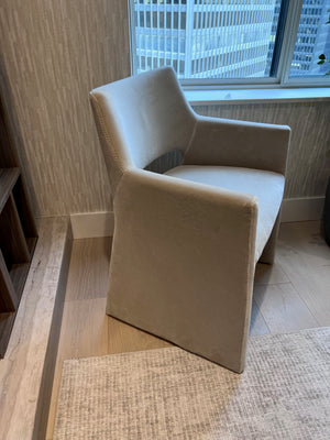 *BRAND NEW CB2 FOLEY FAUX MOHAIR GREY ARMCHAIR + EQ3 Throw Blanket (*Retail value $629)
