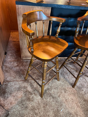 2 Solid Wood Bar Stools