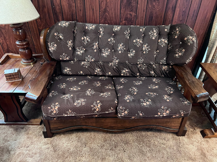 Vintage Solid Wood Frame Love Seat
