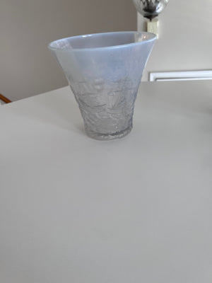 1930's Joseph Inwald Barolac Art Deco Vase in Opalescent Glass w/Ships Motif