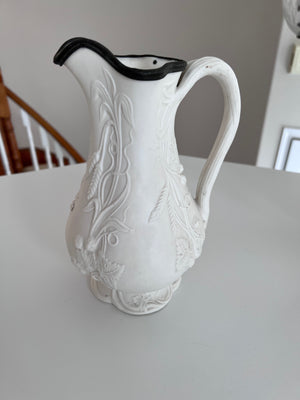1880's Bennington Art Pottery of Vermont Parian Ware Pitcher