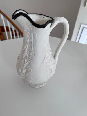 1880's Bennington Art Pottery of Vermont Parian Ware Pitcher