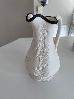 1880's Bennington Art Pottery of Vermont Parian Ware Pitcher