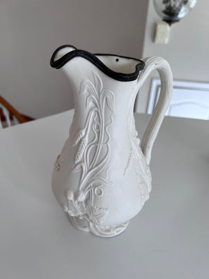 1880's Bennington Art Pottery of Vermont Parian Ware Pitcher