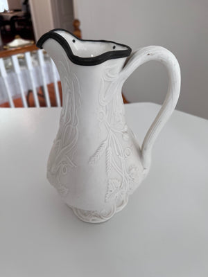 1880's Bennington Art Pottery of Vermont Parian Ware Pitcher