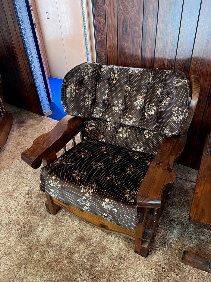 Vintage Solid Wood Frame Armchair