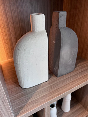 *BRAND NEW Karri Beige & Grey Clay Vessel Vases (*Retail value $50)