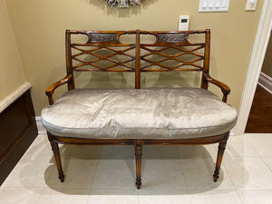 ELTE- Theodore Alexander Dining Bench Adorned With Silk Bows