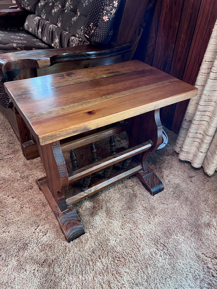 Vintage Solid Wood Magazine Rack/Table