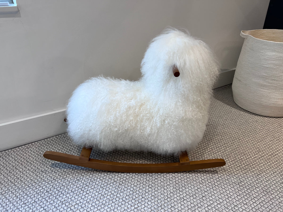 *BRAND NEW Restoration Hardware MONGOLIAN WOOL ANIMAL ROCKER - LAMB NA ...