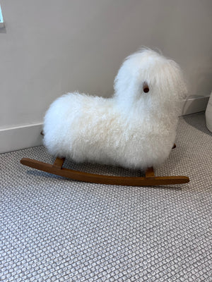 *BRAND NEW Restoration Hardware MONGOLIAN WOOL ANIMAL ROCKER - LAMB NATURAL (*Retail value $775)