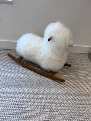*BRAND NEW Restoration Hardware MONGOLIAN WOOL ANIMAL ROCKER - LAMB NATURAL (*Retail value $775)