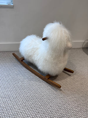 *BRAND NEW Restoration Hardware MONGOLIAN WOOL ANIMAL ROCKER - LAMB NATURAL (*Retail value $775)