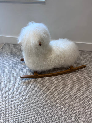 *BRAND NEW Restoration Hardware MONGOLIAN WOOL ANIMAL ROCKER - LAMB NATURAL (*Retail value $775)