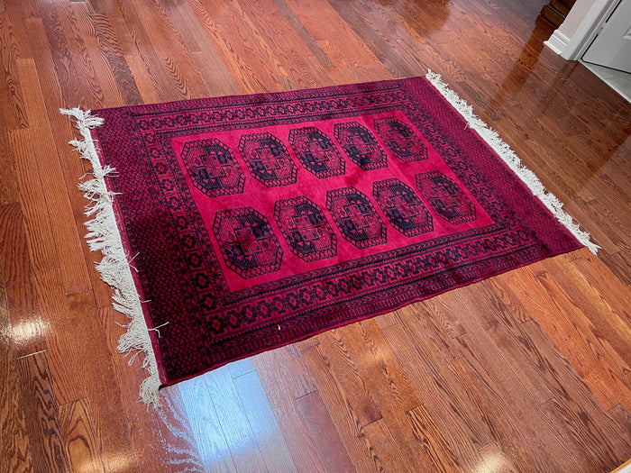 Small Handmade 100% Wool Afghan Area Rug