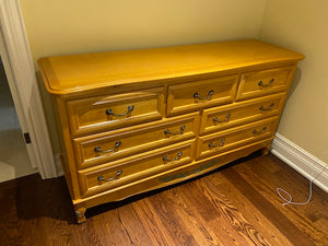 "Superior Wood"- Light Wood 7 Drawer Dresser