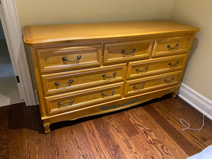 "Superior Wood"- Light Wood 7 Drawer Dresser