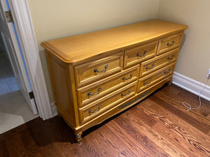 "Superior Wood"- Light Wood 7 Drawer Dresser