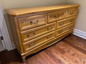 "Superior Wood"- Light Wood 7 Drawer Dresser