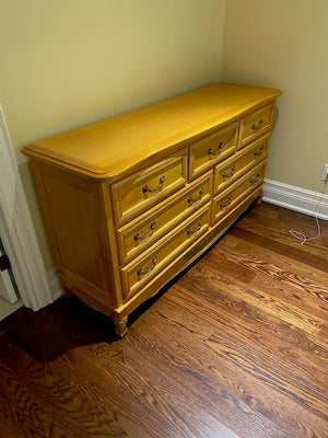 "Superior Wood"- Light Wood 7 Drawer Dresser