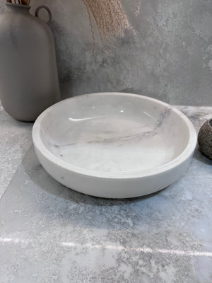 *BRAND NEW EQ3- Dew Stone Bowl Small, White Coast Marble Bowl, Growler Vase(*Retail value $125)