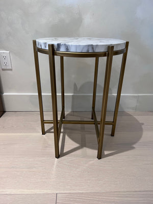 *BRAND NEW Pair of Sunpan Sona Side Tables- faux marble (*Retail value $1,590)