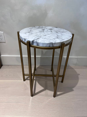 *BRAND NEW Pair of Sunpan Sona Side Tables- faux marble (*Retail value $1,590)