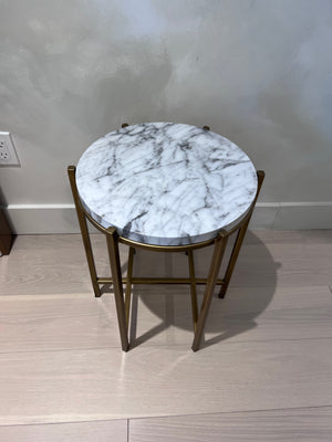 *BRAND NEW Pair of Sunpan Sona Side Tables- faux marble (*Retail value $1,590)