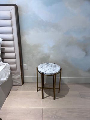 *BRAND NEW Pair of Sunpan Sona Side Tables- faux marble (*Retail value $1,590)
