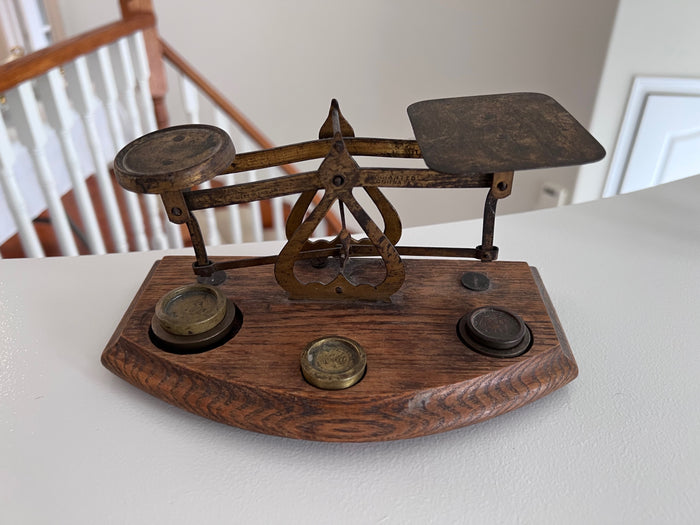 Antique Postal Scale with Weights
