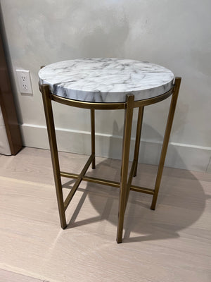 *BRAND NEW Pair of Sunpan Sona Side Tables- faux marble (*Retail value $1,590)